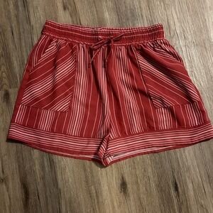 Women’s Staccato Rust/White Striped Shorts - Size Large.